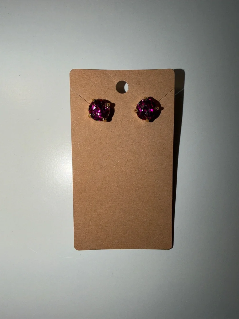 Kate Spade Gold-Setting Pink Crystal Stud Earrings